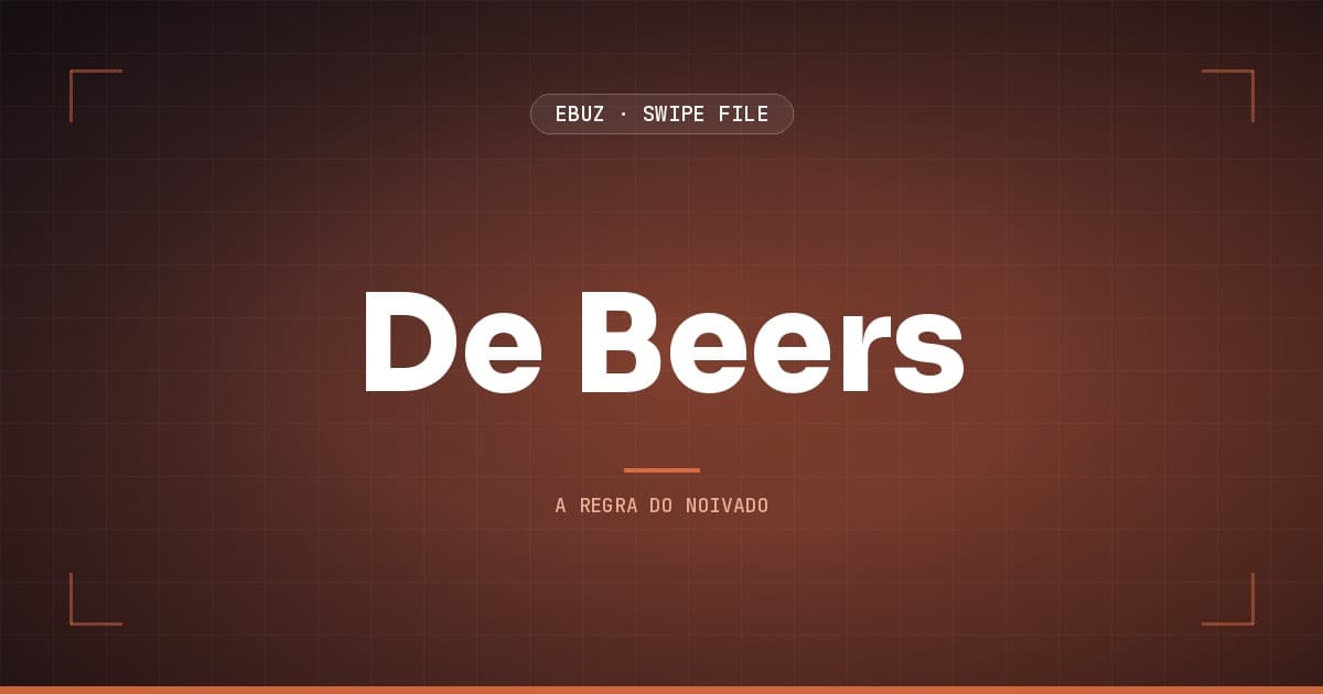 Capa do artigo sobre De Beers, do Swipe File da eBuz