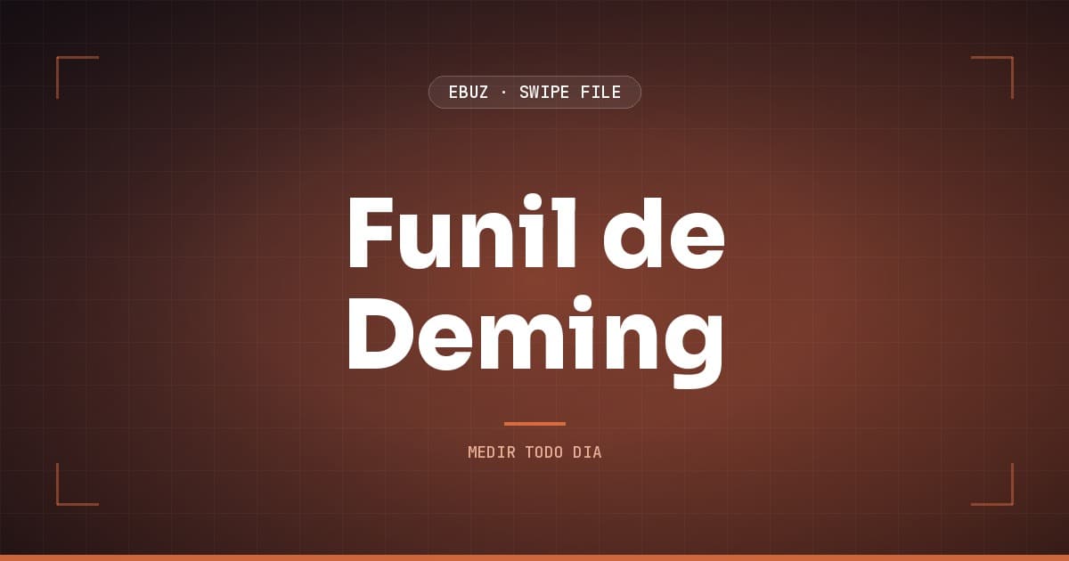 Capa do artigo sobre Funil de Deming, do Swipe File da eBuz