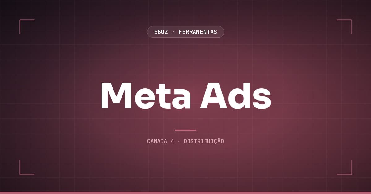 Meta Ads, camada 4 (distribuição) do stack de ferramentas da eBuz