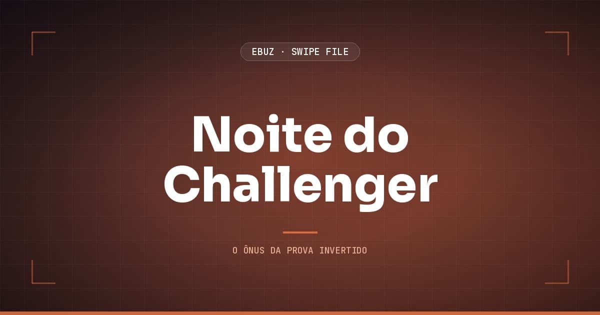 Capa do artigo sobre Noite do Challenger, do Swipe File da eBuz