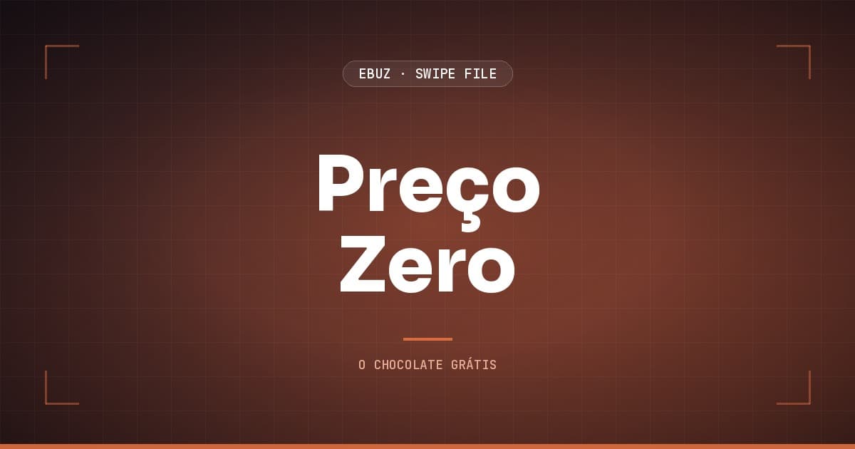 Capa do artigo sobre Preço Zero, do Swipe File da eBuz