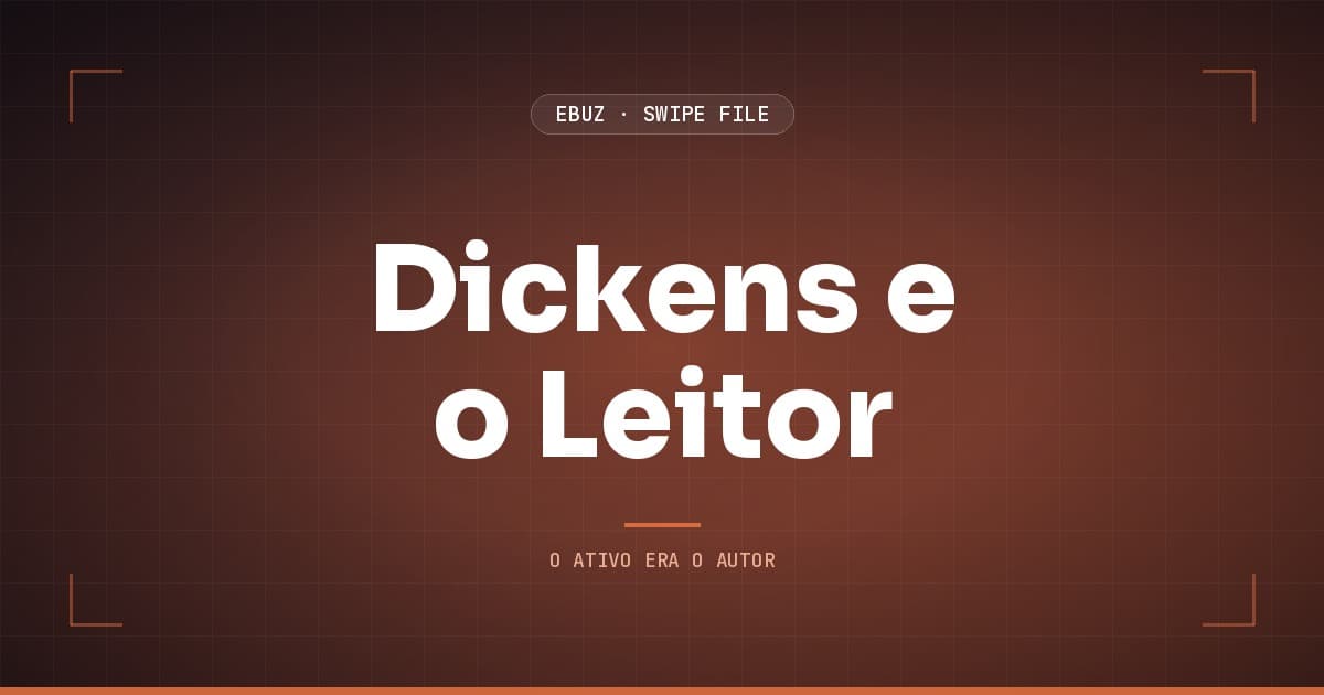 Capa do artigo sobre Dickens e o Leitor, do Swipe File da eBuz