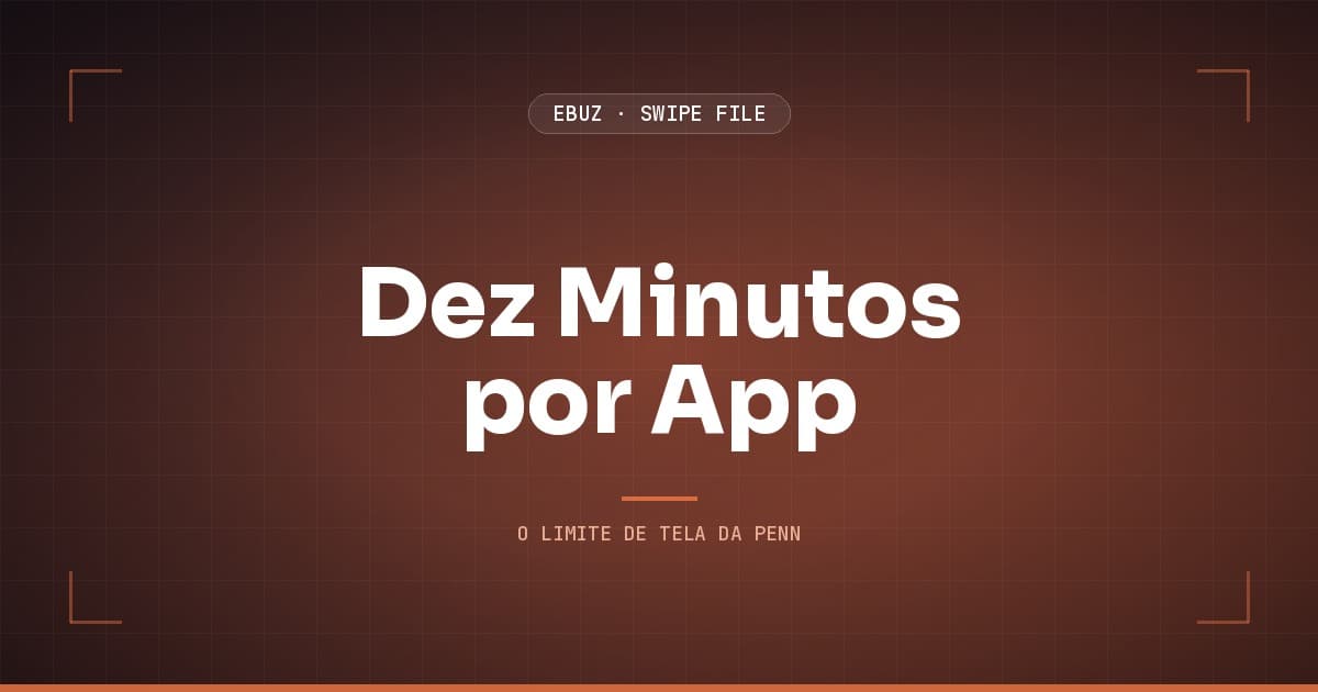 Capa do artigo sobre Dez Minutos por App, do Swipe File da eBuz