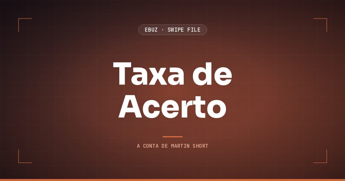 Capa do artigo sobre Taxa de Acerto, do Swipe File da eBuz