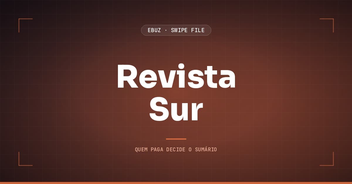 Capa do artigo sobre Revista Sur, do Swipe File da eBuz