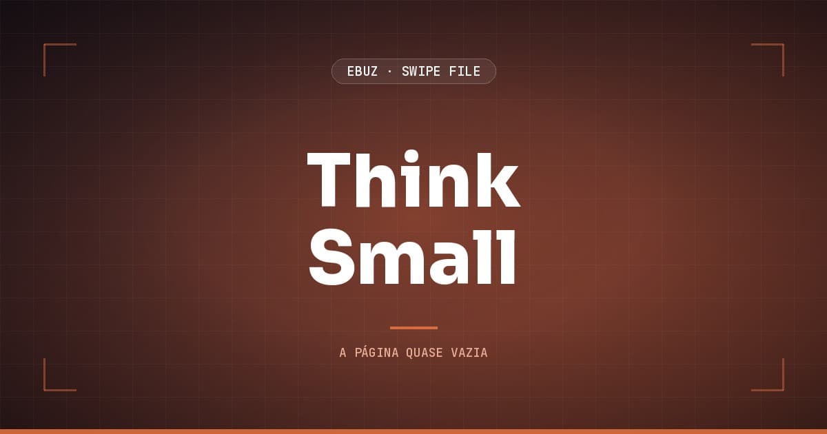 Capa do artigo sobre Think Small, do Swipe File da eBuz