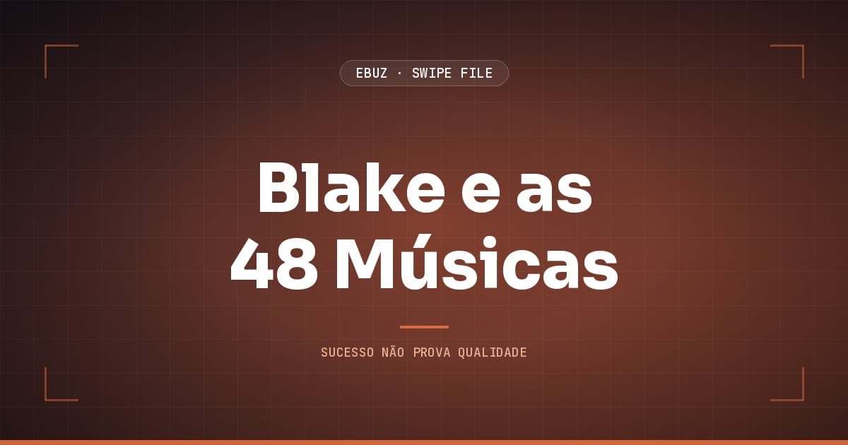 Capa do artigo sobre Blake e as 48 Músicas, do Swipe File da eBuz