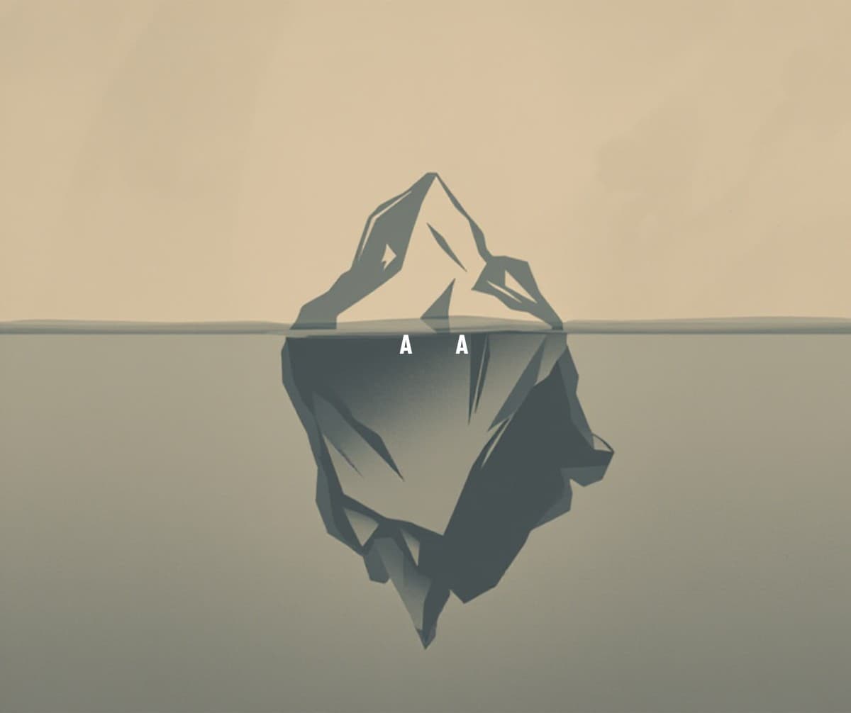 Conhecimento tácito: iceberg onde a parte submersa representa o saber que experts não conseguem explicar