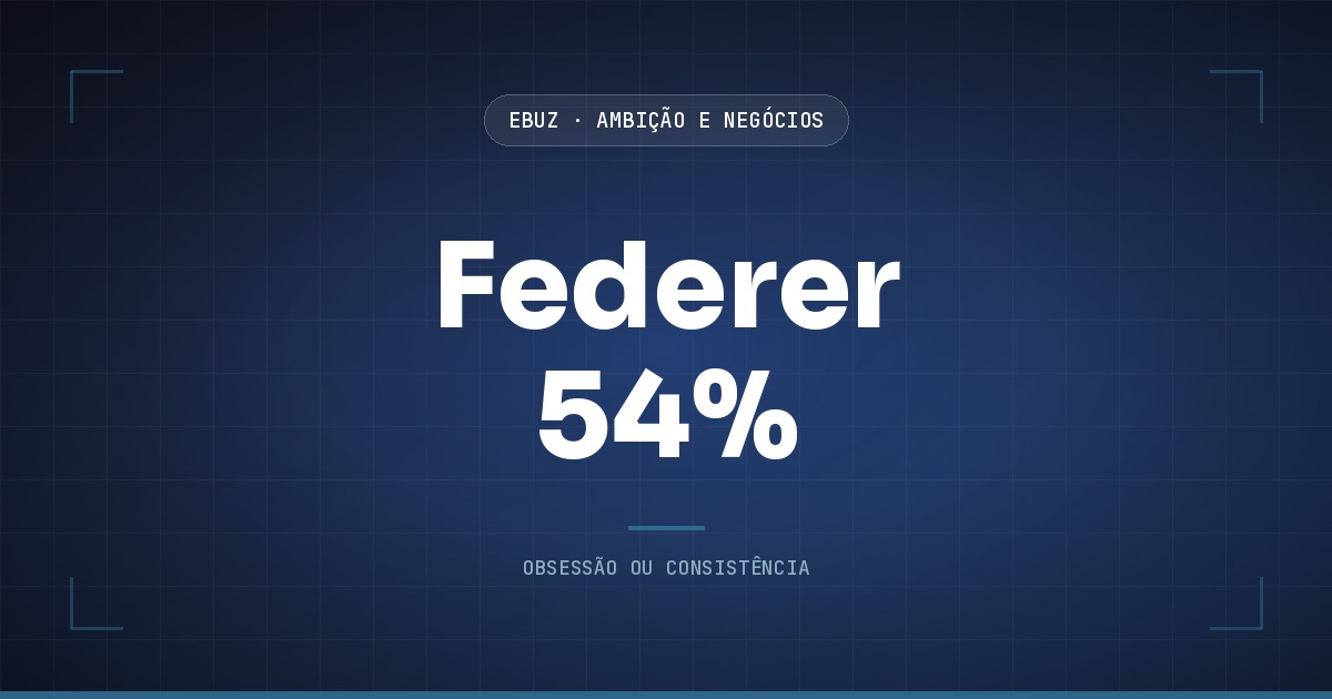 Capa do artigo sobre Federer 54%, da categoria Ambição, Performance e Negócios da eBuz
