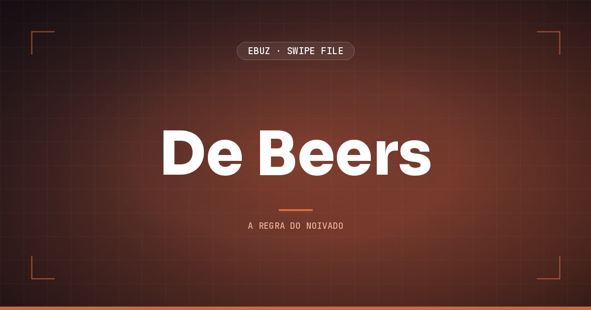 Capa do artigo sobre De Beers, do Swipe File da eBuz