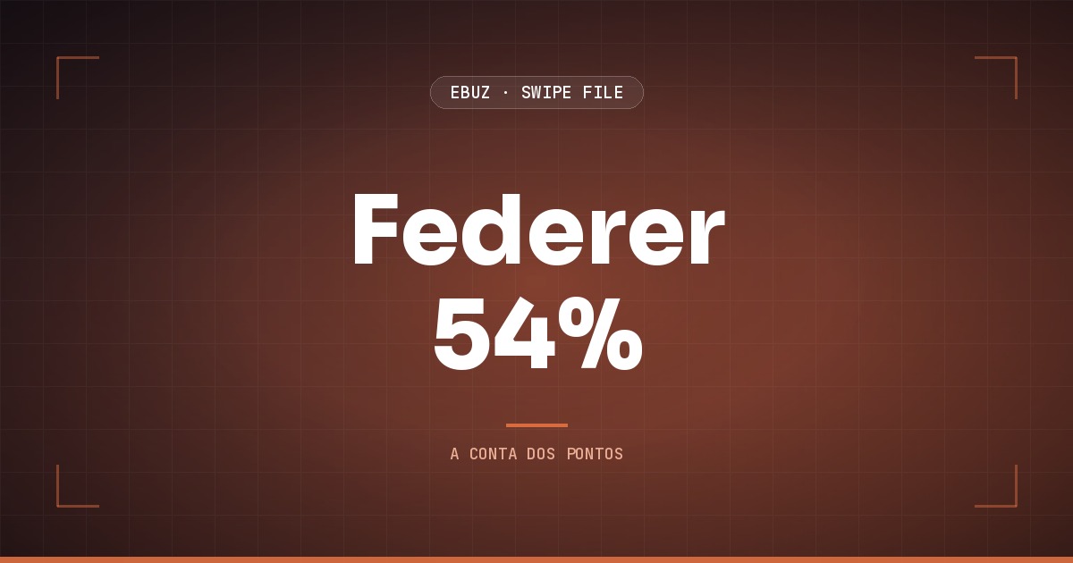 Capa do artigo sobre Federer 54%, do Swipe File da eBuz