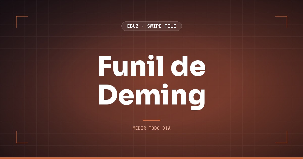 Capa do artigo sobre Funil de Deming, do Swipe File da eBuz