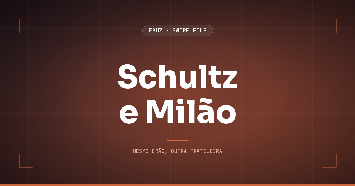 Capa do artigo sobre Schultz e Milão, do Swipe File da eBuz