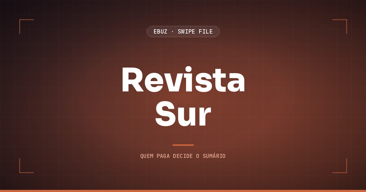 Capa do artigo sobre Revista Sur, do Swipe File da eBuz