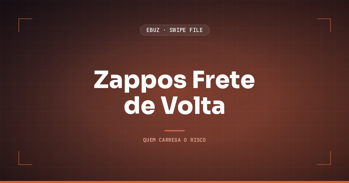 Capa do artigo sobre Zappos Frete de Volta, do Swipe File da eBuz